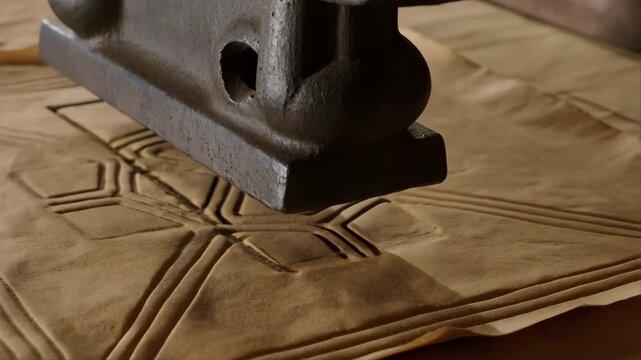Blacksmith Hammer and Iron Anvil Forging Glowing Metal in a Medieval Workshop, Close Up of Heavy Craftsmanship and Heat