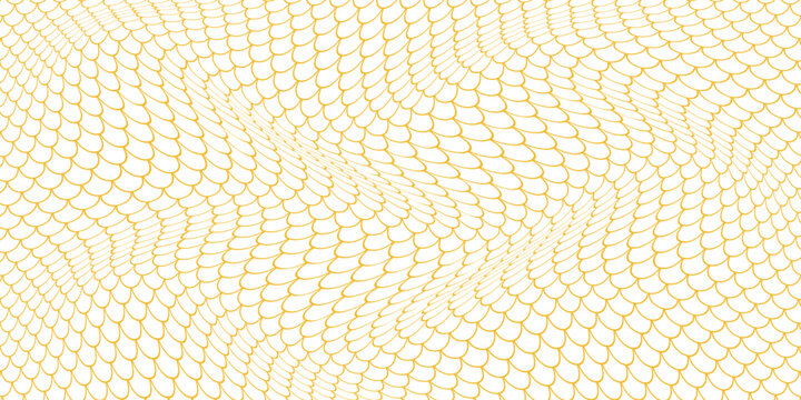 simple golden color fish scale wave pattern vector for banner poster background.