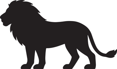 Fototapeta premium lion silhouette on white background animal wildlife black vector graphic simple minimal nature zoo africa