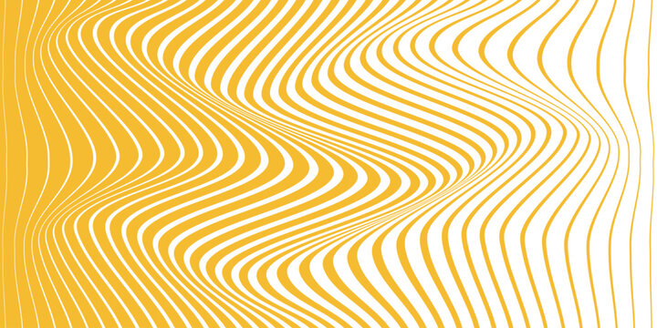 simple golden color thin to thick line wave pattern vector for banner poster background.