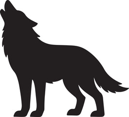 Obraz premium wolf silhouette on white background animal canine wildlife nature black graphic design simple minimalist vector