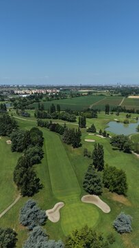 Scenic Golf Greens Aerial Perspective