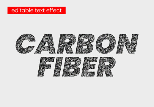Carbon Fiber Editable Text Effect with Modern Metallic Texture Style