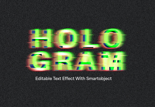 Hologram Glitch Text Effect Template