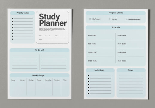 Study Planner Design Layout