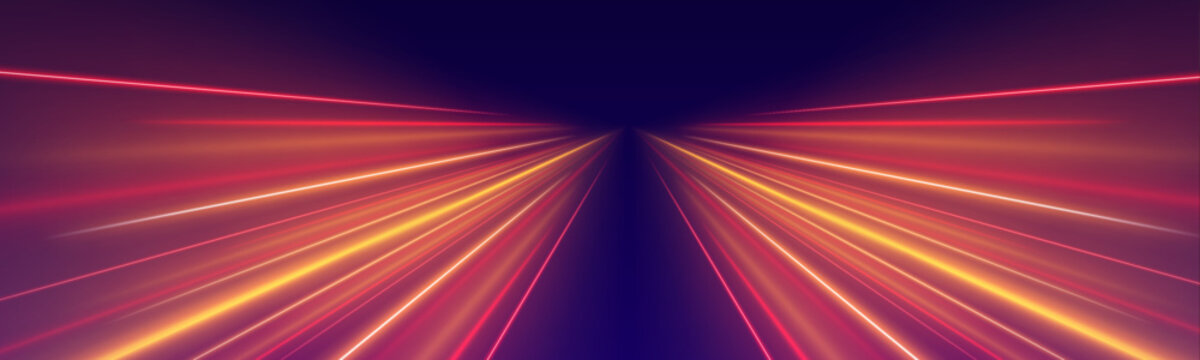 Colorful neon expressway lights race through futuristic PNG scenes with brilliant glowing effects. Smooth motion blur creates endless movement. Perfect for speed-inspired artwork.