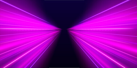 Fototapeta premium Neon rainbow speed lines glide across transparent PNG backgrounds with cinematic motion blur. Vivid light paths create strong movement. Great for creative concepts.
