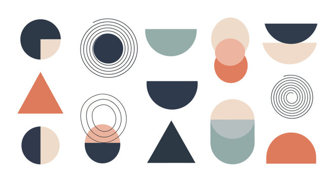 Geometric Shapes Modern Abstract Design Elements Pastel Colors
