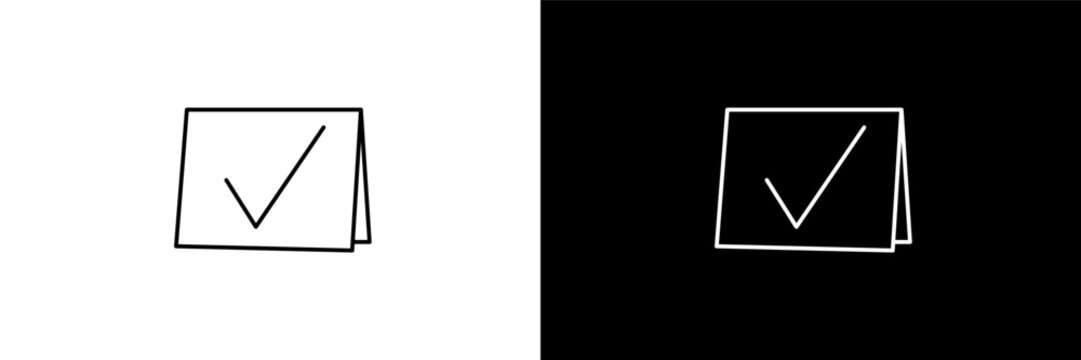 reserved outline icons in hotel category. White and Black style linear reserved icon