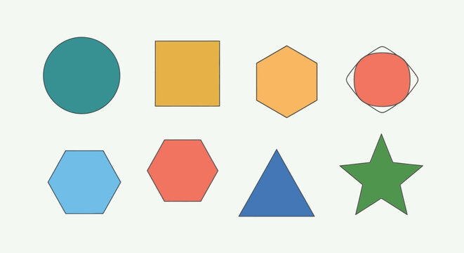 Geometric Shapes: Circle, Square, Hexagon, Star, Triangle