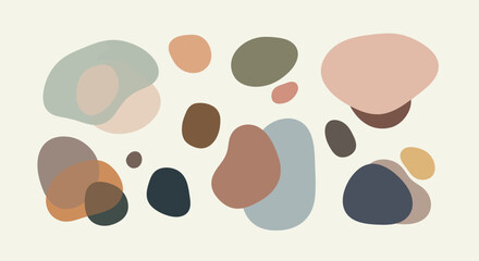 Fototapeta premium Abstract Organic Shapes, Earth Tones, Minimalist Design Elements