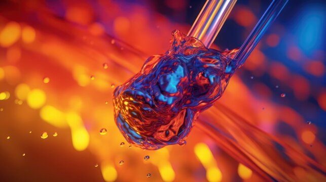 A vibrant dance of light and liquid at the intersection of science and abstract art.