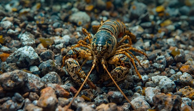Lobster Crawling on Rocky Seabed &ndash; Detailed Marine Wildlife Mobile Wallpaper