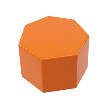 Orange Hexagonal Prism Object