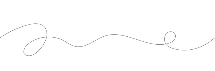 Plakat Hand drawn seamless line pattern featuring abstract curly squiggles, continuous curves, and elegant thread like pen strokes. Vector