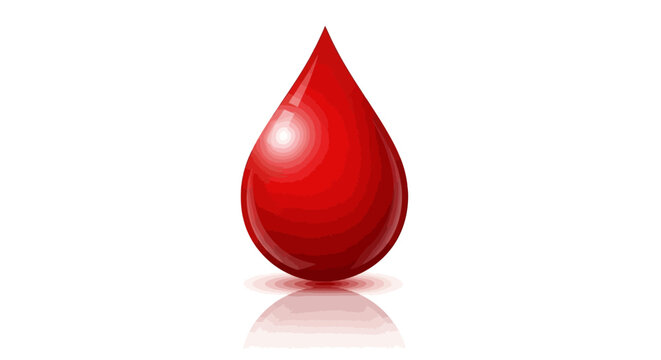 Red liquid drop falling down.