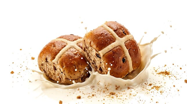 Delicious sweet bread on white