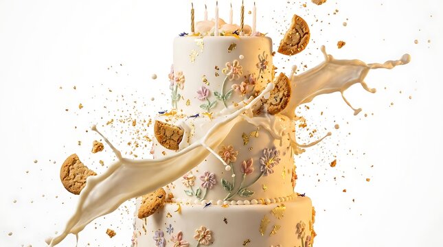 Chocolate cake exploding