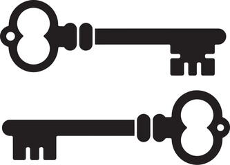 Old key icon vector illustration antique skeleton key symbol representing security access mystery and vintage lock mechanism design concepts for branding and interface use. © Dalim 4