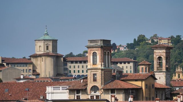 Bergamo alta landscape from La Rocca castle