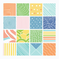 Obraz premium Collection of 16 Abstract Square Patterns