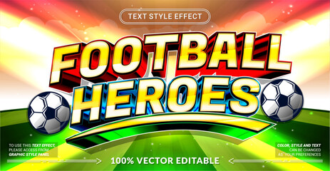 Plakat Editable “Football Heroes” text effect featuring bold sporty lettering, dimensional styling, and champion-inspired typography. Ideal for soccer, tournaments, and team branding.