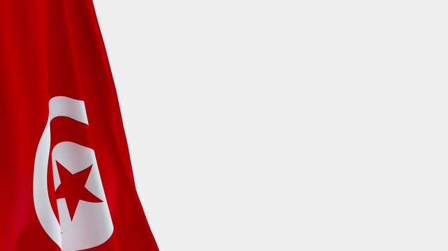 Turkey Flag on Left Side, Waving National Symbol with Copy Space