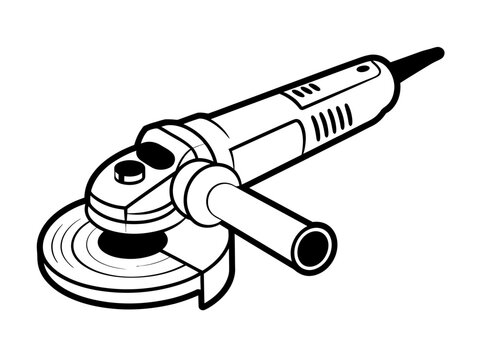 Angle grinder power tool for cutting and grinding metal surfaces