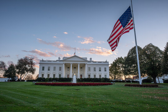 Cityscape of the White House landmark in Washington, D.C., USA