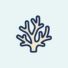 Naklejka premium Coral reef underwater plant icon flat vector illustration