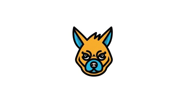 Cartoon angry dog face illustration.