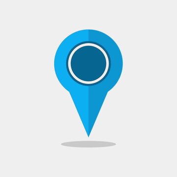 Blue Location Pin Icon Pointer Symbol.