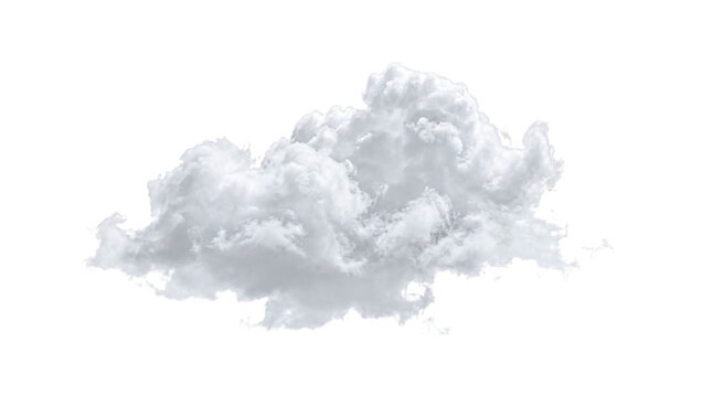 A large fluffy white cloud isolated on transparent background