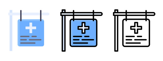 Medical Signboard Direction Sign Icon © aagraphics