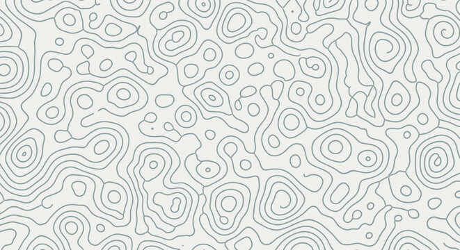 Abstract Topographic Pattern, Organic Lines Background, Irregular Contour Map
