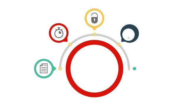 Animated step infographic modern design style for business video animation template on white background. 