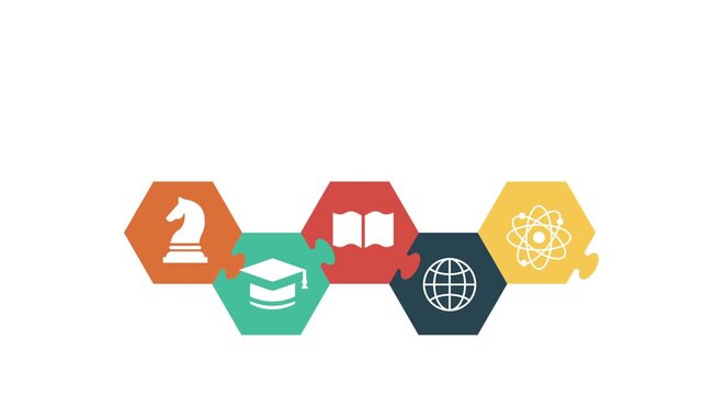 Animated step infographic modern design style for business video animation template on white background. 