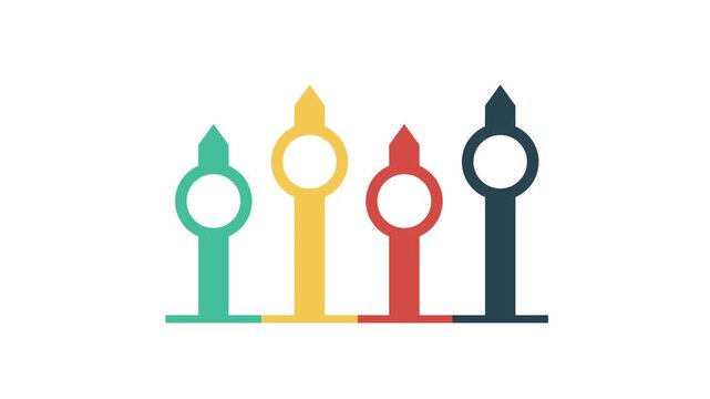 Animated infographic elements for business presentation. Business intelligence and financial performance analysis report