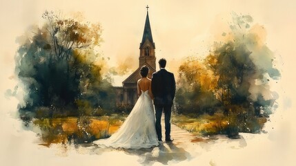 Obraz premium Elegant European Architecture Landmark Watercolor Style Travel Culture And Artistic Heritage Illustration