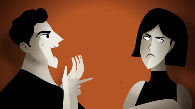 man mansplaining to a woman who is tired of listening