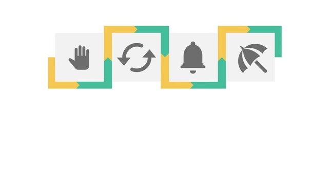 Animated step infographic modern design style for business video animation template on white background. 