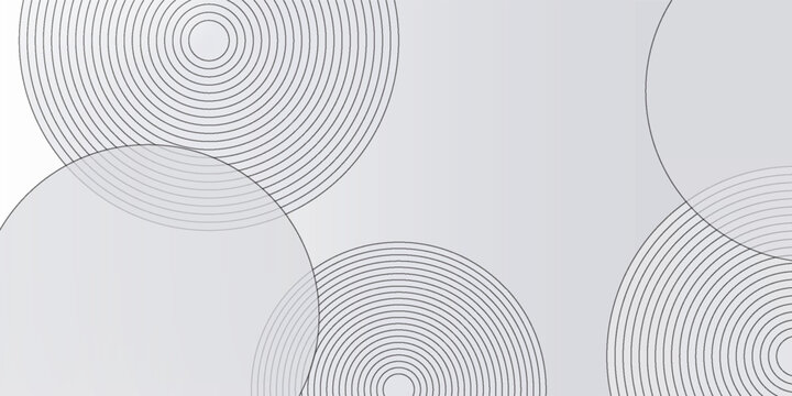 Minimalist gray background with subtle circular patterns. The gray background features smooth textures and repeating gray concentric circles. Circle pattern background vector. Light background.