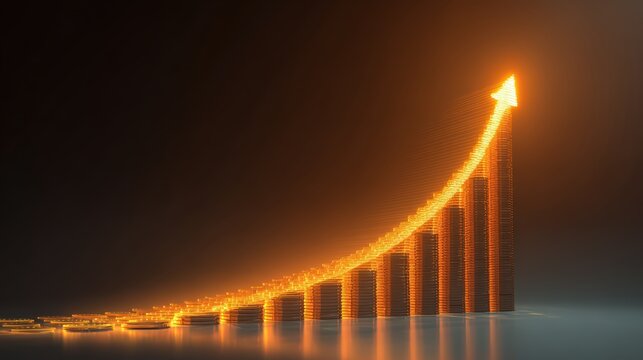 Chart showing exponential upward growth emerging from baseline. Explosive financial returns and scalable business models, financial success concept for rapid scaling and revenue performance growth.