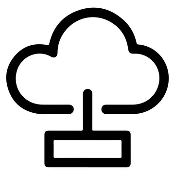 Cloud Server Hosting Network Outline Icon