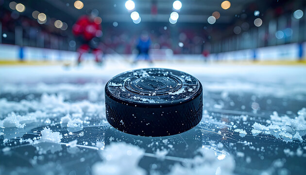 Puck- A hard vulcanized rubber disk used in ice hockey