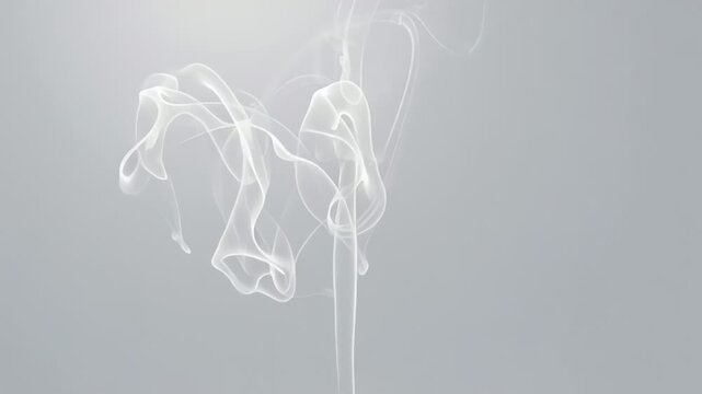 Abstract white smoke pattern on a soft gray background