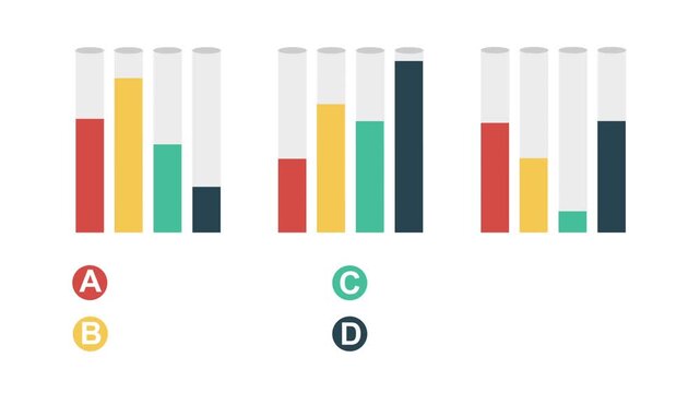 Animated infographic elements for business presentation. Business intelligence and financial performance analysis report