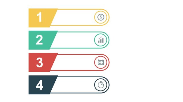 Animated infographic elements for business presentation. Business intelligence and financial performance analysis report