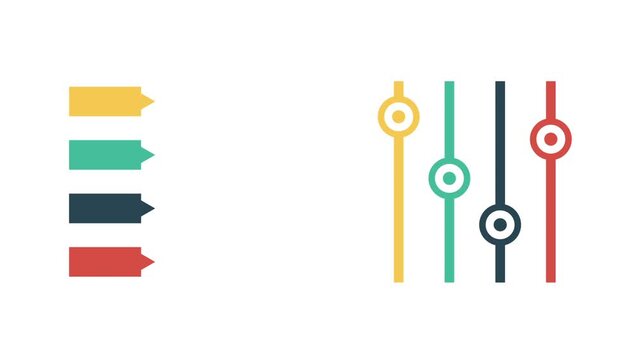 Animated infographic elements for business presentation. Business intelligence and financial performance analysis report