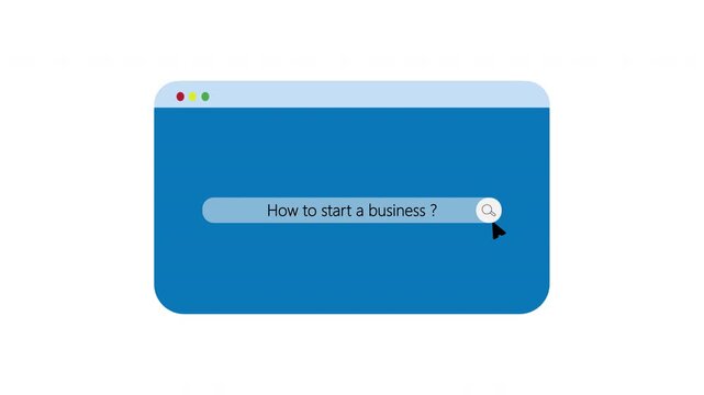 Searching How to Start a Business Typing Animation Animated Search Bar Motion Graphic